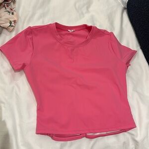 Pink crop top from garage size medium open back